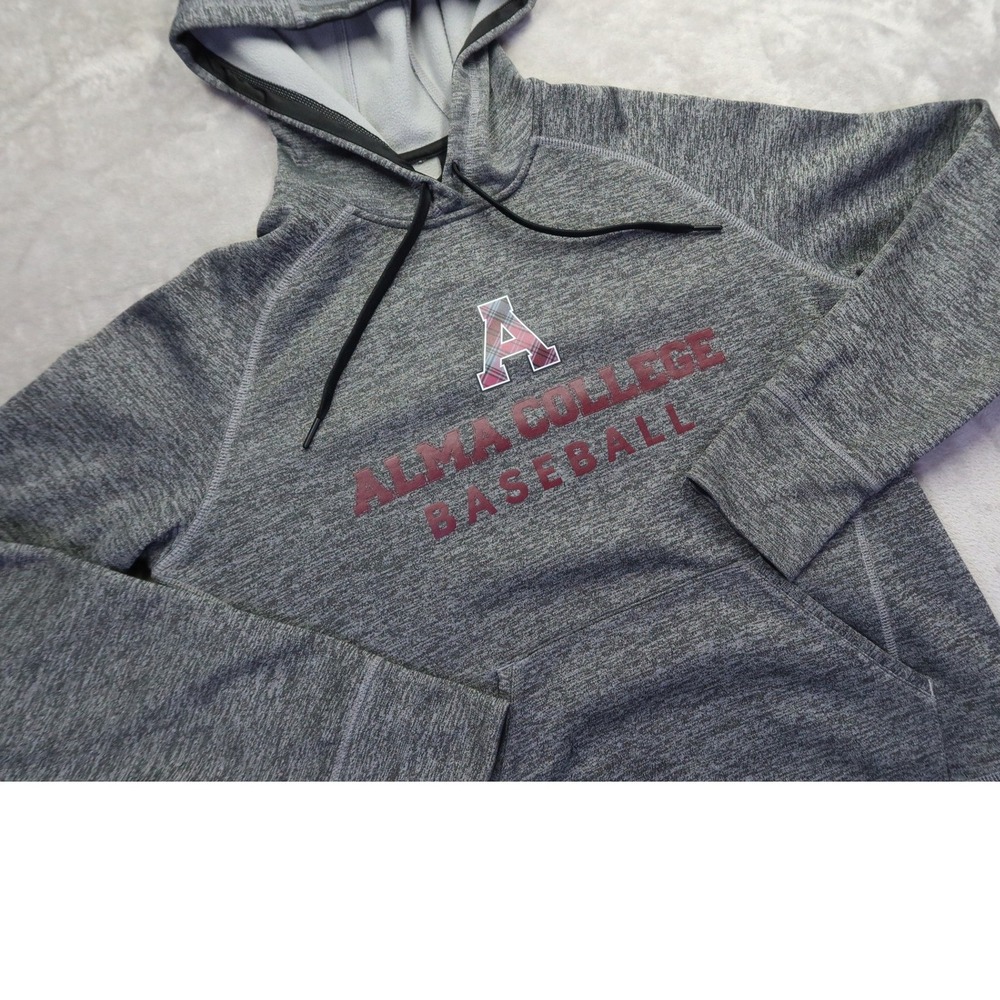 Adidas Alma College Baseball Hoodie Men's M Gray Climawarm Hooded‎ Sweatshirt